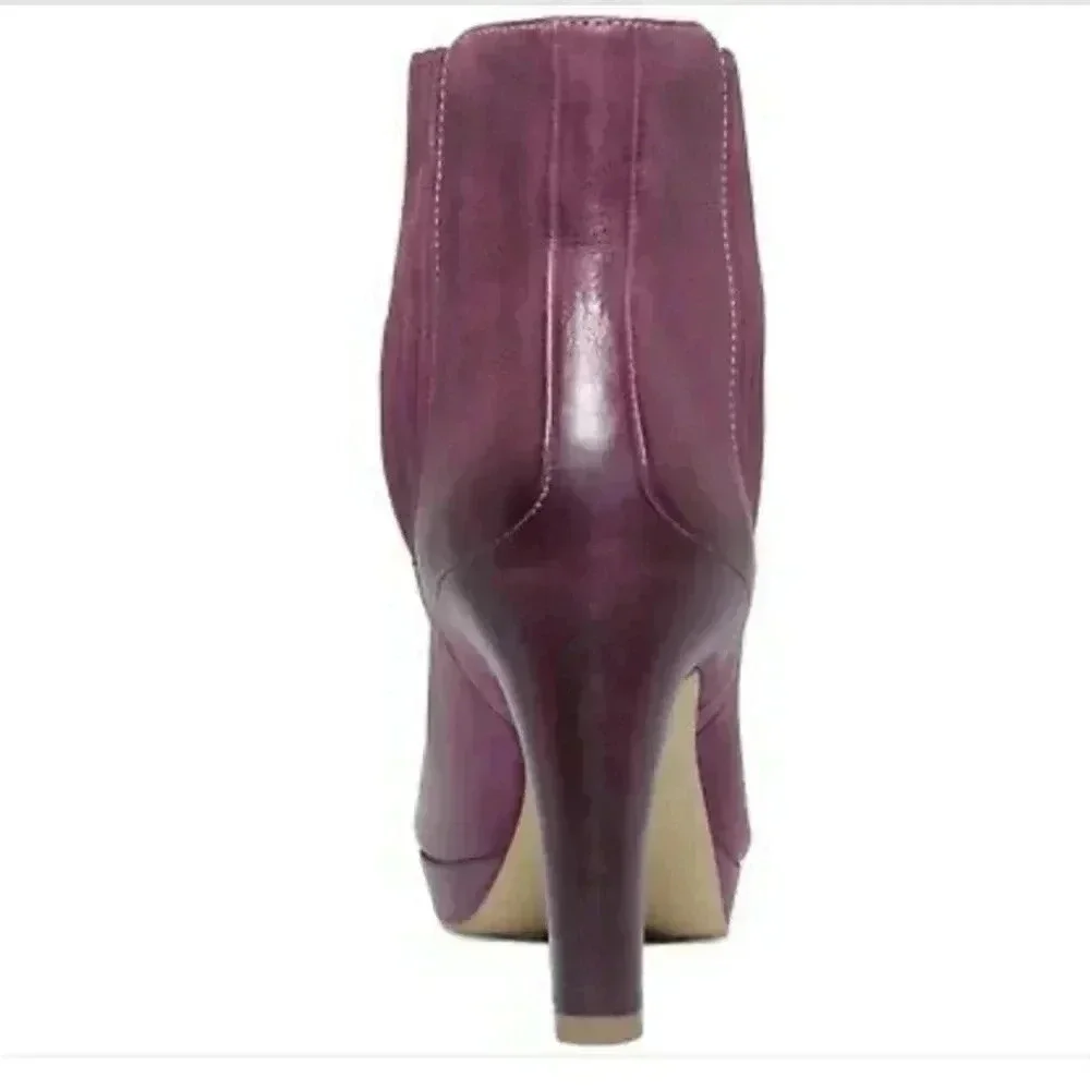 ECCO NAVOI PLATFORM CHELSEA BOOTIES GENUINE LEATHER VIOLET PURPLE 40